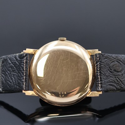 27051547c - MINERVA Armbanduhr in RG 750/000 mit Kaliber 49, Schweiz um 1955, Handaufzug, Boden ...