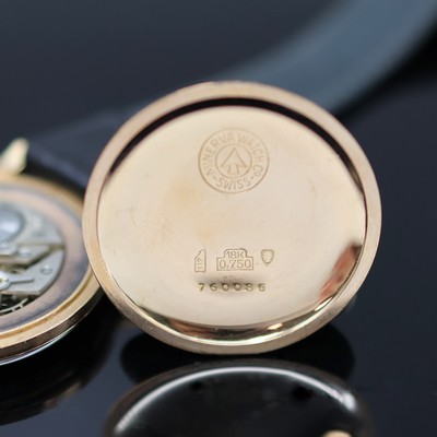 27051547e - MINERVA Armbanduhr in RG 750/000 mit Kaliber 49, Schweiz um 1955, Handaufzug, Boden ...