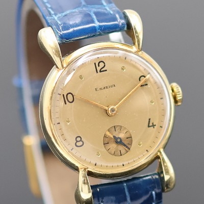 27051553b - ESZEHA Armbanduhr in GG 585/000, Schweiz um 1940, Handaufzug, tropfenförmige ...