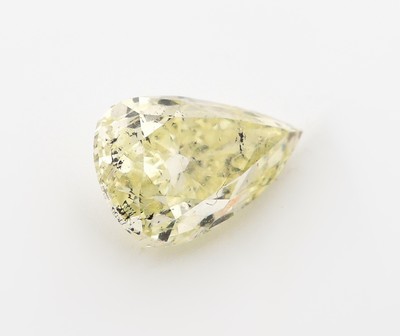 27051585a - Loser Diamanttropfen, 1.00 ct Natural Fancy Light Brownish Greenish Yellow, 7.89 x 5.06 x ...