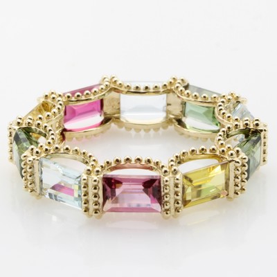 27051593a - Ring mit Farbsteinen, GG 585/000, m. Kugel- verzierungen, 3 Aquamarine zus. ca. 1.67 ct, ...