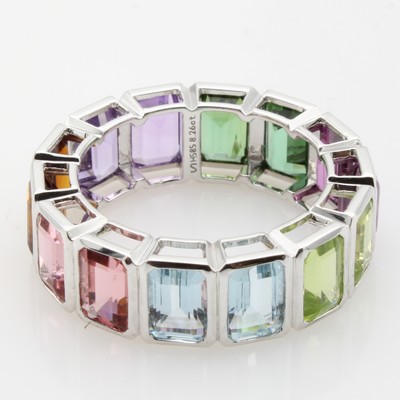 27051598a - Ring mit Farbsteinen, WG 585/000, 4 Turma- line zus. ca. 2.34 ct, 2 Citrine zus. ca. ...