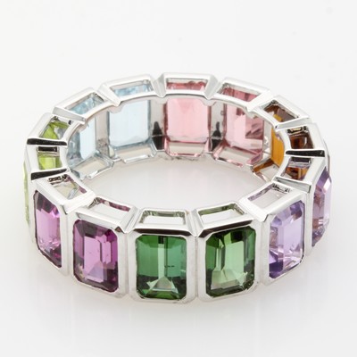 27051598b - Ring mit Farbsteinen, WG 585/000, 4 Turma- line zus. ca. 2.34 ct, 2 Citrine zus. ca. ...