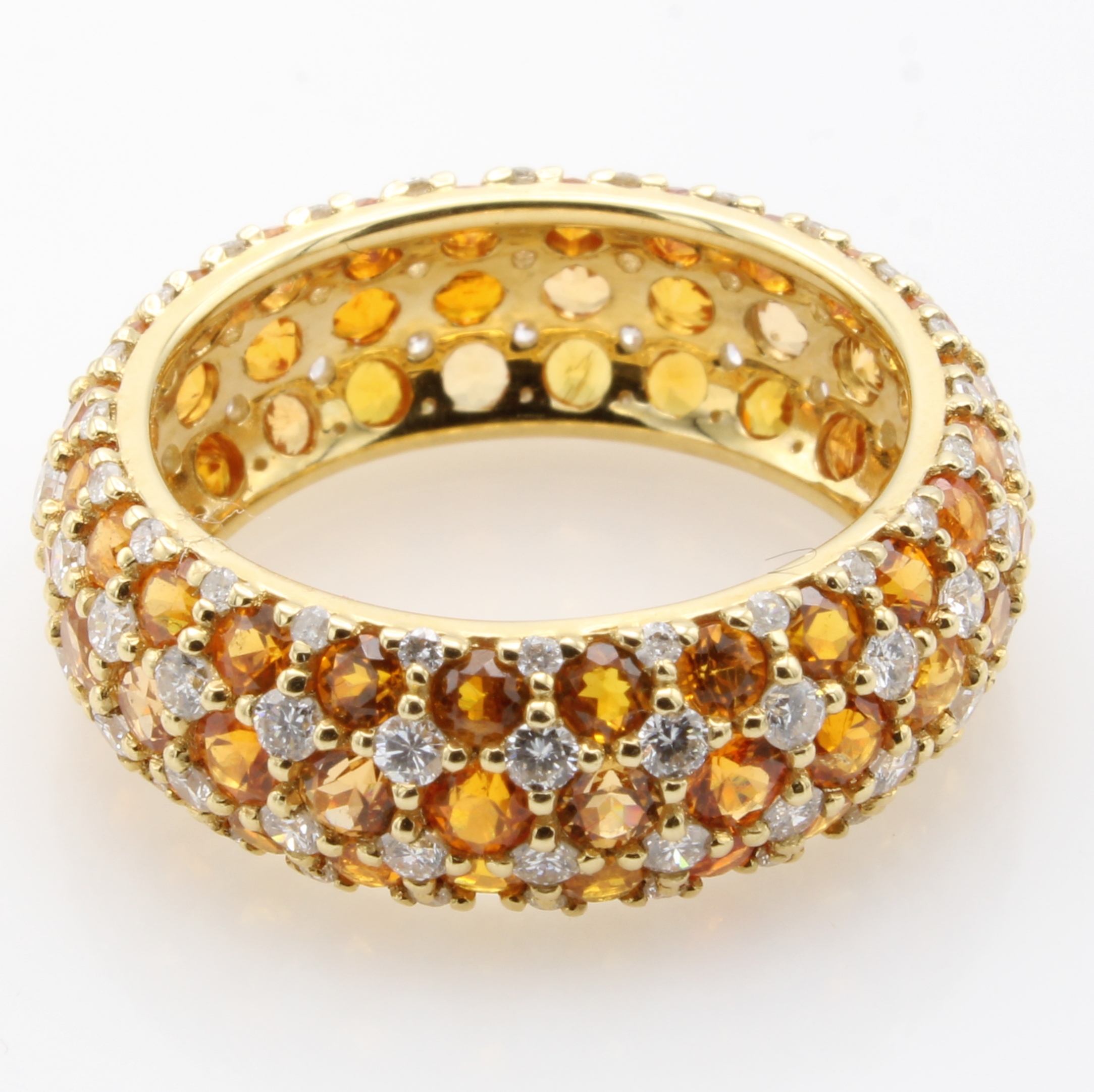 Image 27051601 - Ring mit Brillanten und Mandaringranaten, GG750/000, 96 Brill. zus. ca. 1.19 ct feines ...