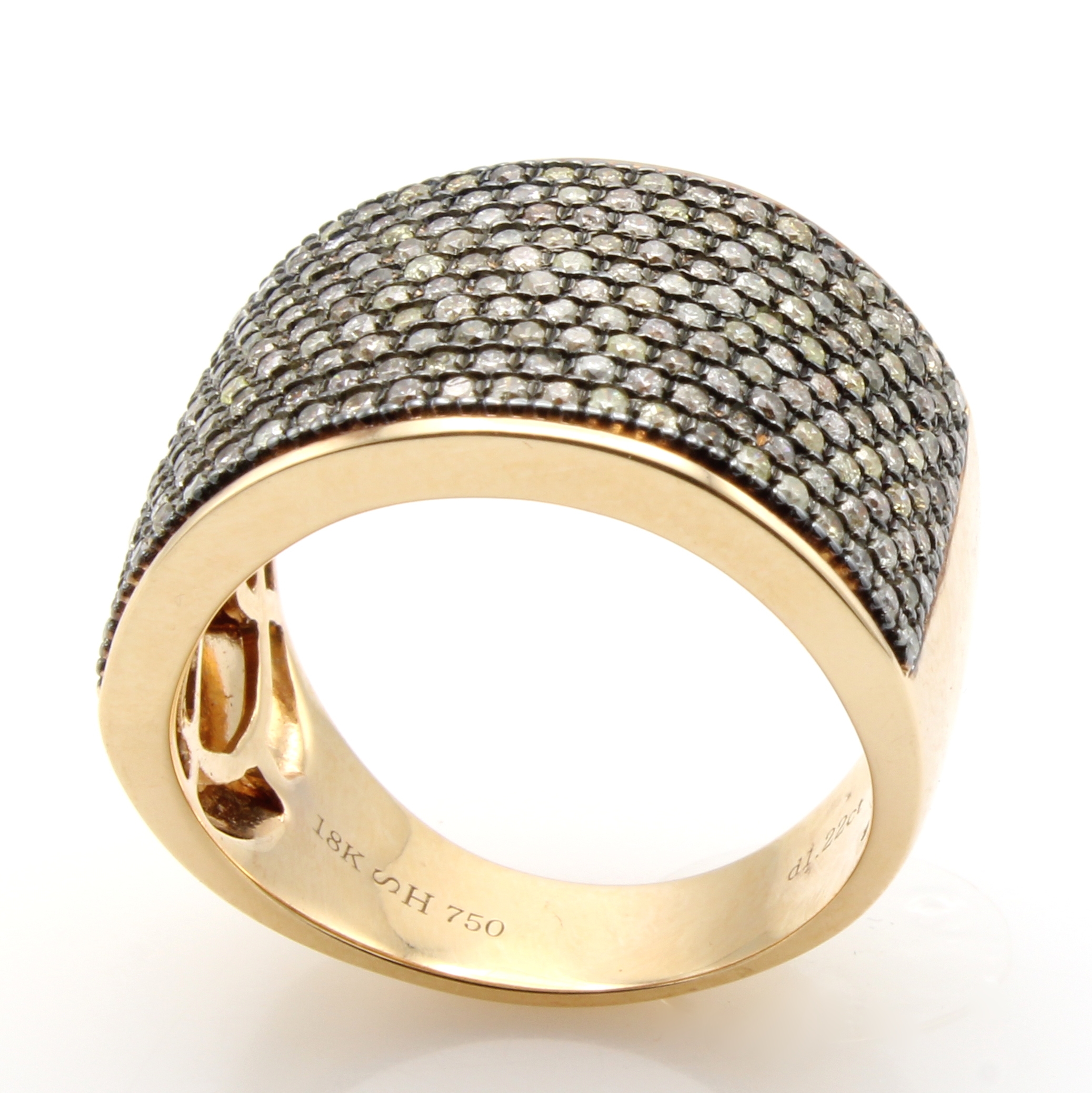 Image 27051604 - Ring mit Diamanten, RoséG 750/000, 225 braune Diam. zus. ca. 1.22 ct braun/si-p ...