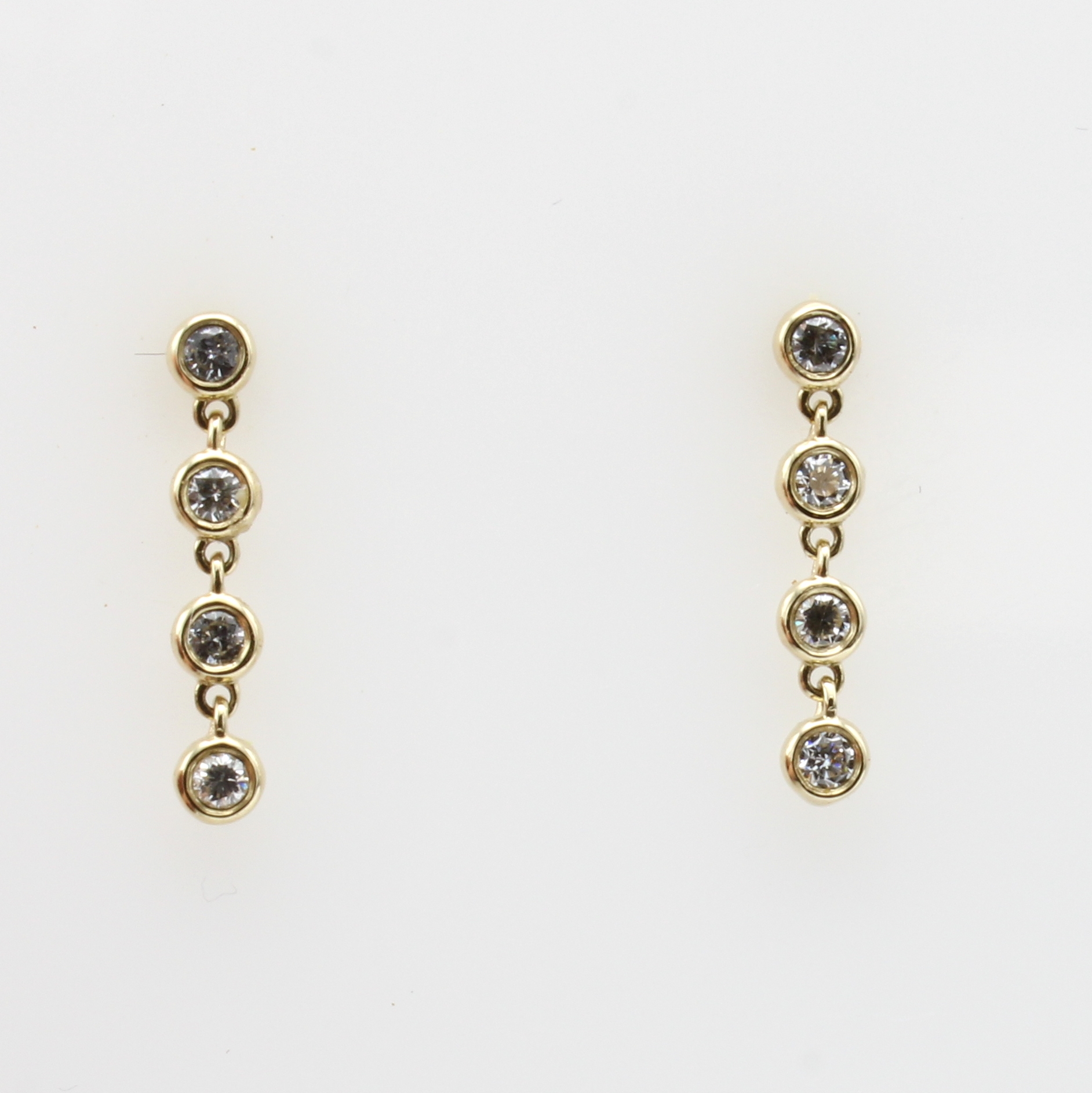 Image 27051628 - Paar Ohrstecker mit Brillanten, GG 585/000, 8 Brill. zus. ca. 0.21 ct feines ...