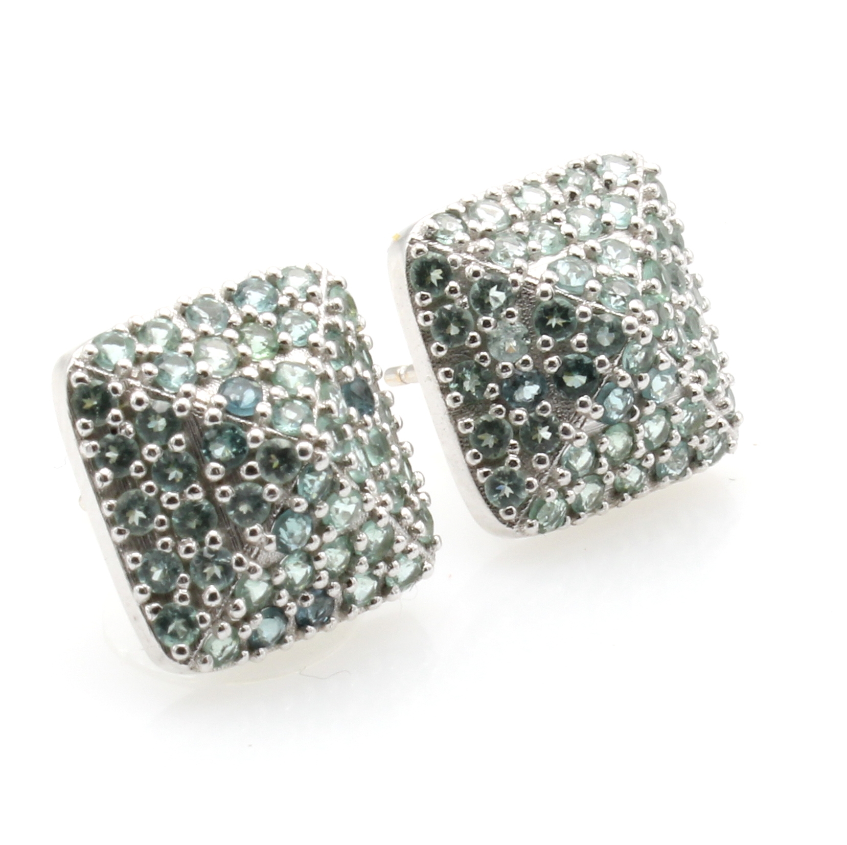 Image 27051642 - Paar Ohrstecker mit Turmalinen, WG 750/000, 96 Turmaline zus. ca. 1.18 ct, l. ...