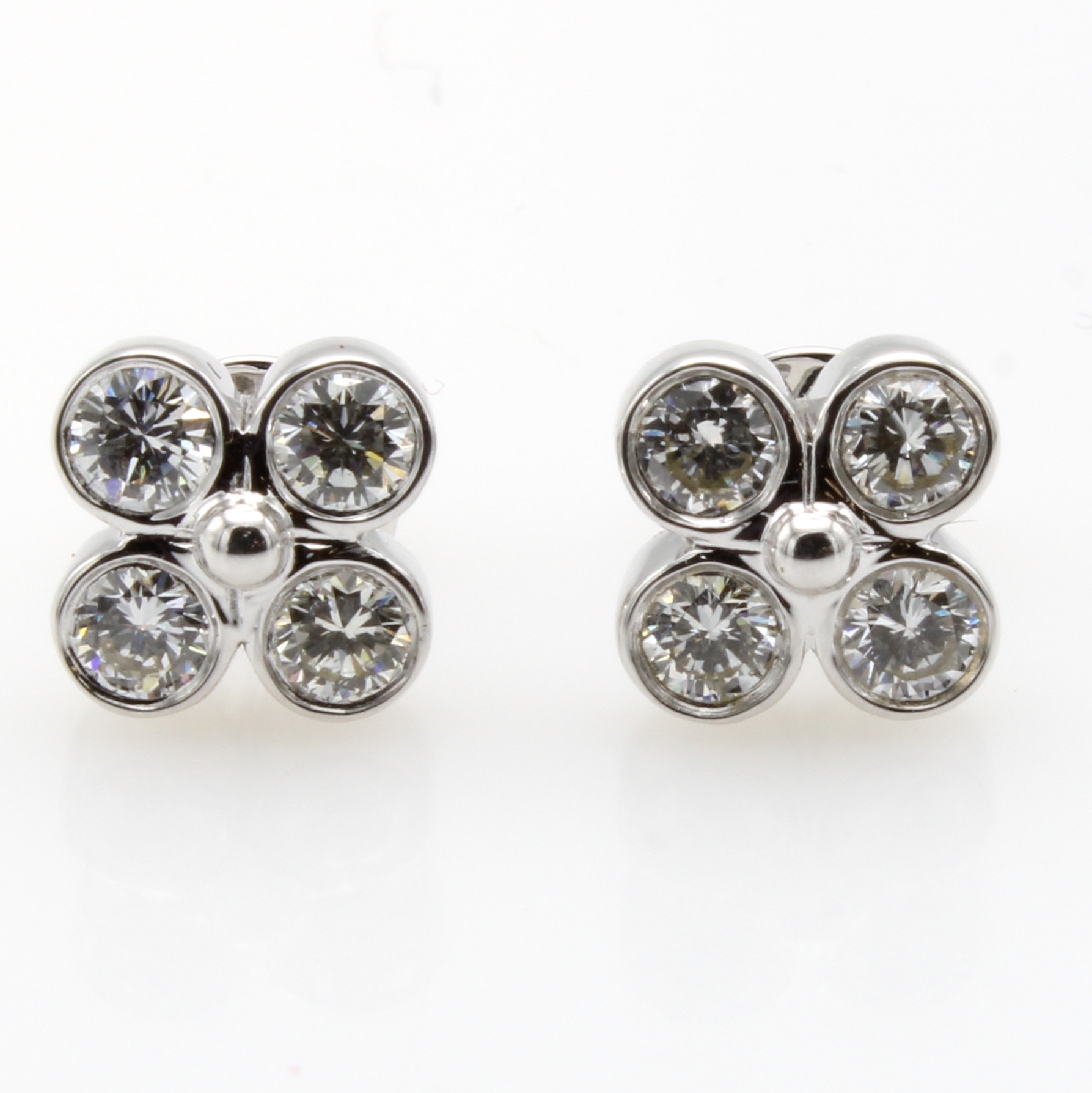 Image 27051644 - Paar Ohrstecker mit Brillanten, WG 585/000, 8 Brill. zus. ca. 0.93 ct feines Weiß /vs ...