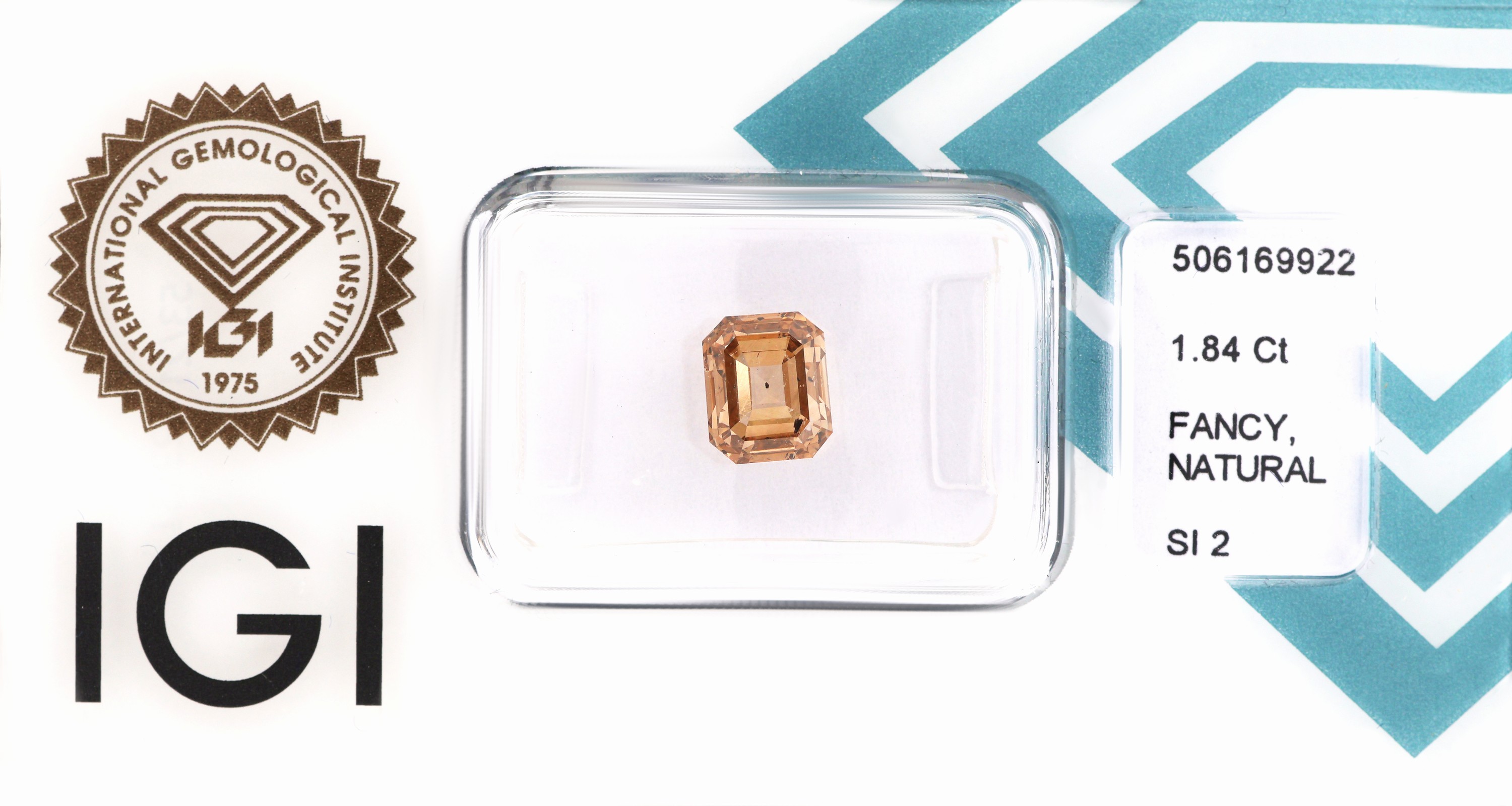 Image 27051647 - Loser Diamant im Emerald Cut, 1.84 ct Natural Fancy Yellowish Brown/si2, 7.06 x 5.90 x ...