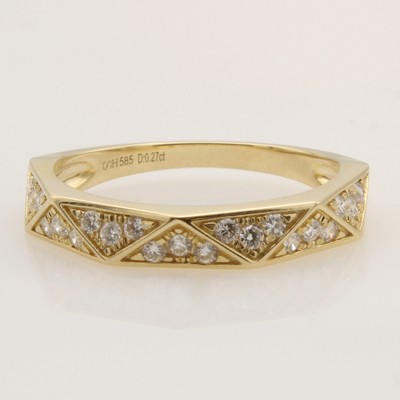 Image Ring mit Brillanten, GG 585/000, 21 Brill. zus. ca. 0.27 ct feines Weiß/vs, RW ca. 55 ...
