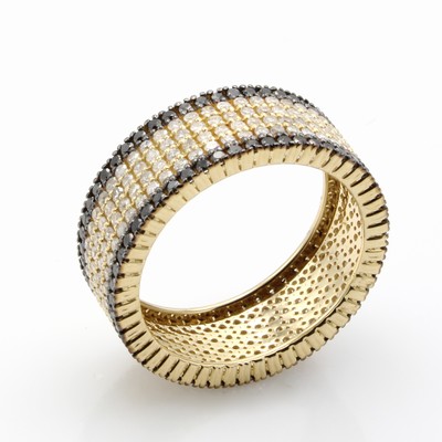 Image Ring mit Brillanten und Diamanten, RoséG 585/000, 102 Diam. zus. ca. 0.78 ct schwarz ...