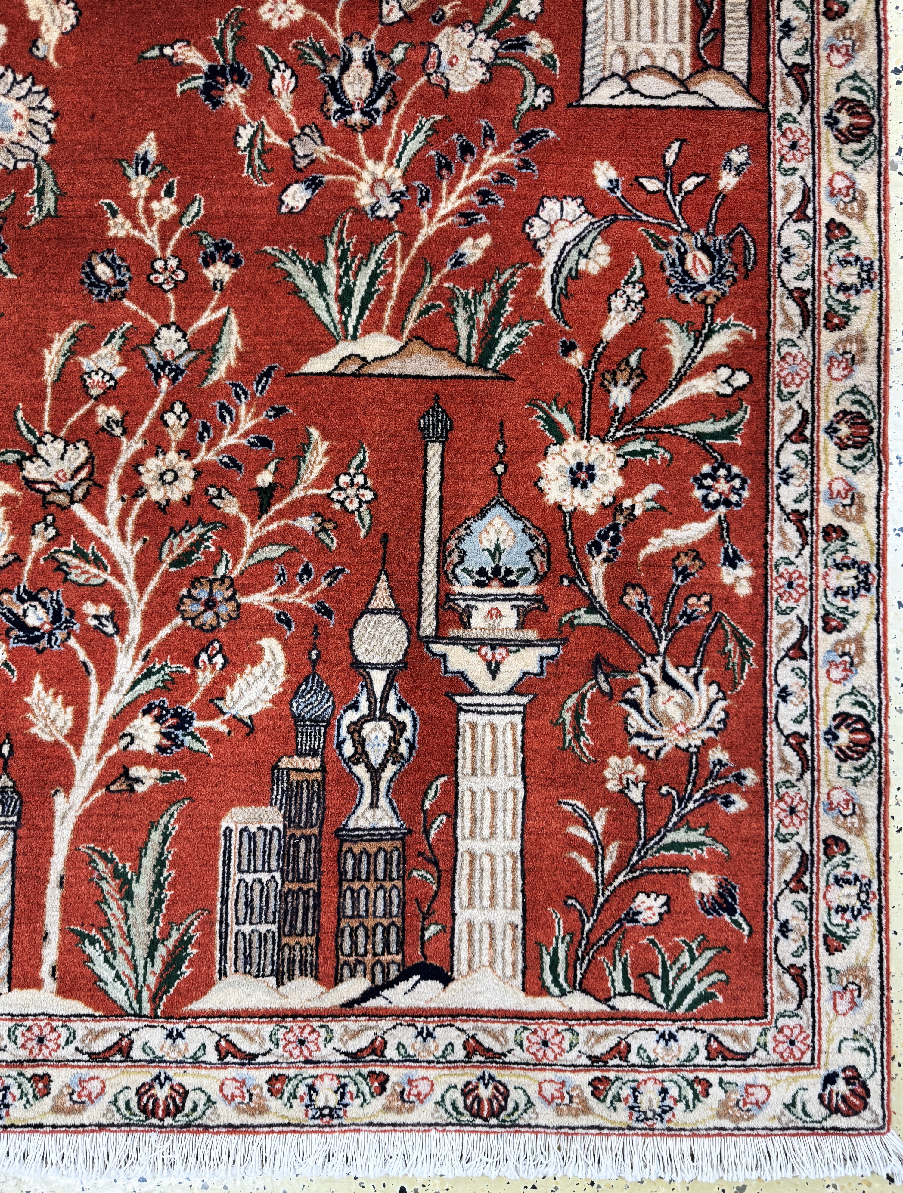 Detail a: Sarogh Kork fein, Persien, Ende 20.Jhd, Korkwolle auf Baumwolle, ca. 327 x 226 cm, EHZ:(nahezu neuwertig)