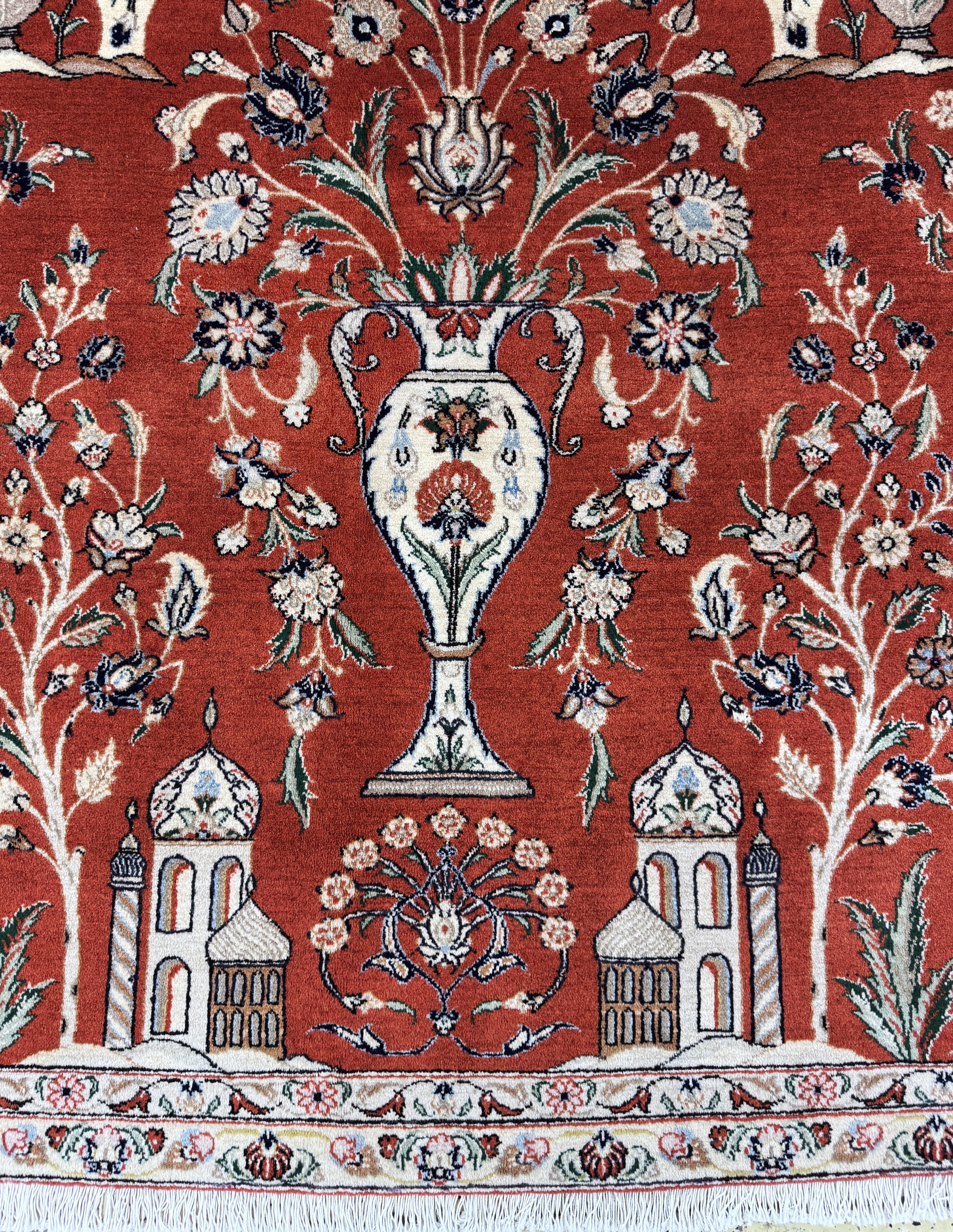 Detail b: Sarogh Kork fein, Persien, Ende 20.Jhd, Korkwolle auf Baumwolle, ca. 327 x 226 cm, EHZ:(nahezu neuwertig)