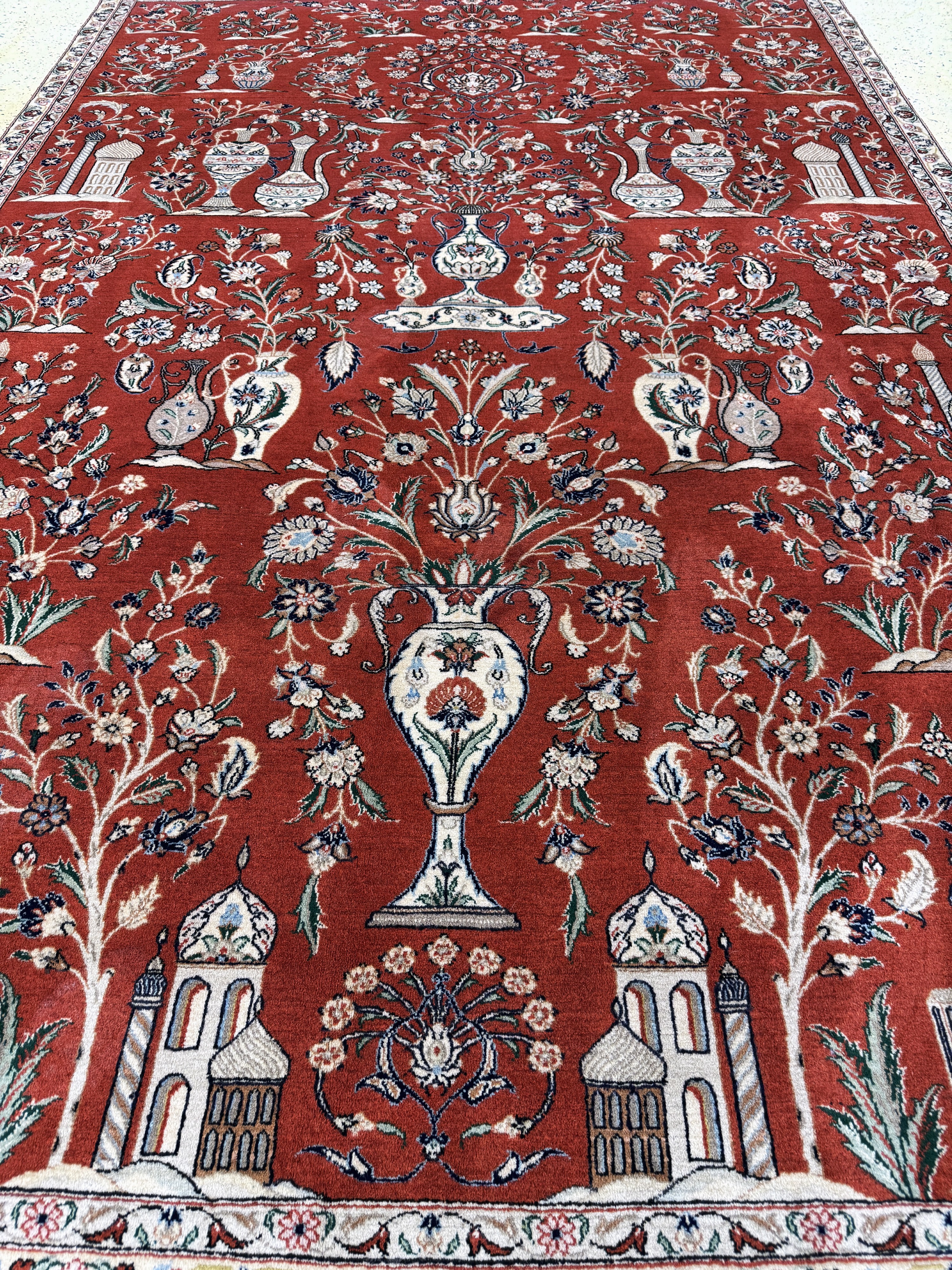 Detail h: Sarogh Kork fein, Persien, Ende 20.Jhd, Korkwolle auf Baumwolle, ca. 327 x 226 cm, EHZ:(nahezu neuwertig)