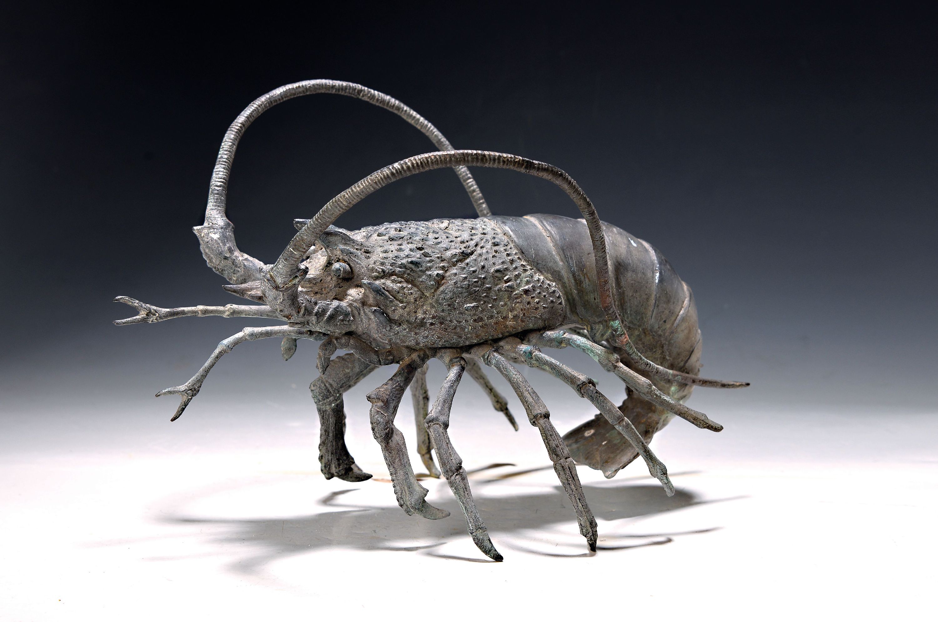 Image 27051859 - Large Bronze sculpture, Japan, 20th c., lobster, approx. 23 x 30 cm, patinated