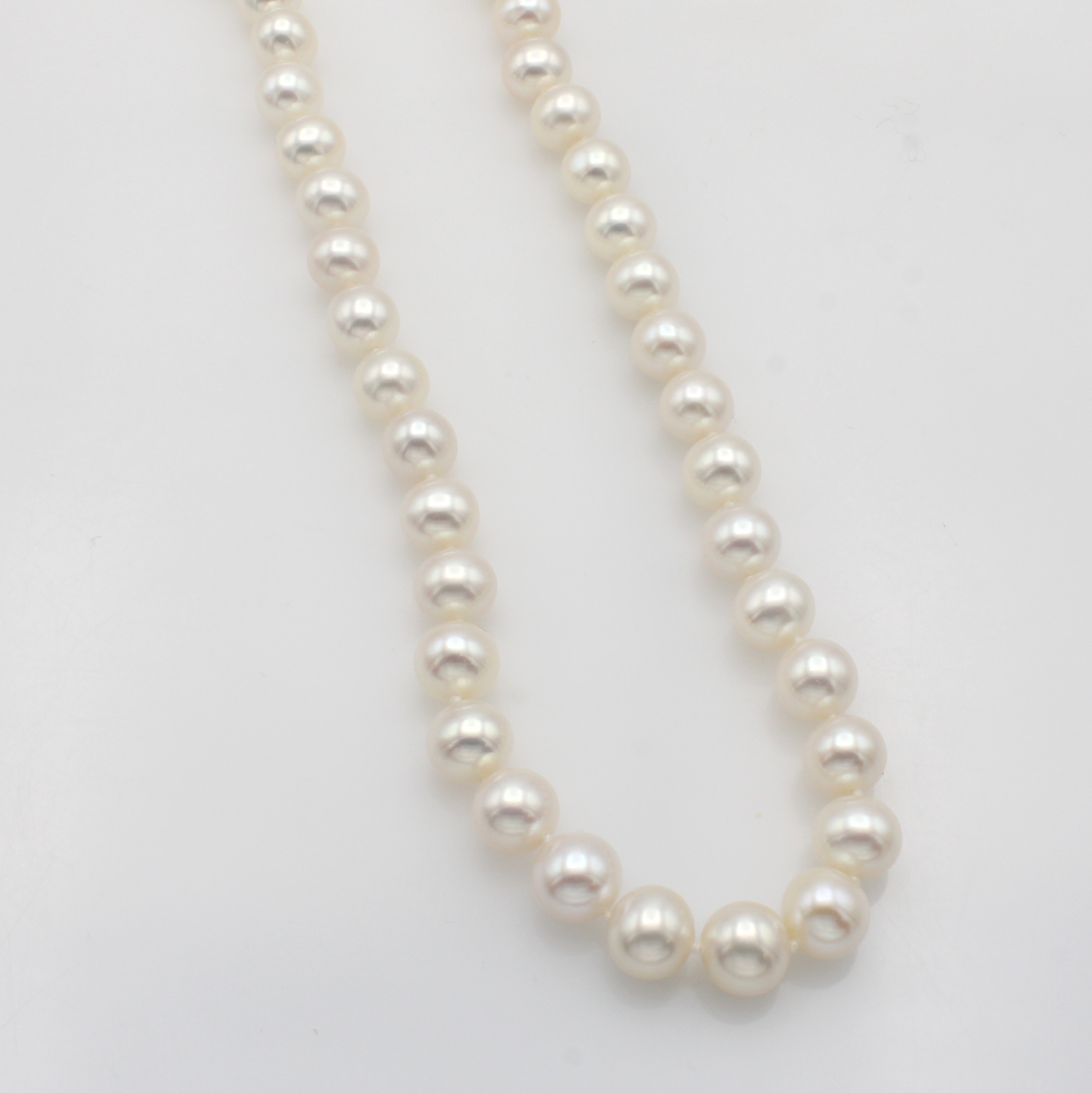 Image 27051867 - Kette aus Süßwasserzuchtperlen, Kugelschl. Silber, weiße Perlen ca. 9 - 10 mm, L. ca. ...