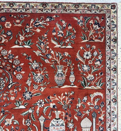 27051849g - Sarogh Kork fein, Persien, Ende 20.Jhd, Korkwolle auf Baumwolle, ca. 327 x 226 cm, ...