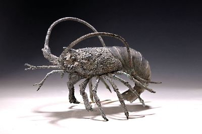 27051859k - Large Bronze sculpture, Japan, 20th c., lobster, approx. 23 x 30 cm, patinated