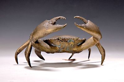 27051860k - Bronzefigur, Krebs, wohl Japan, 20.Jh., Messing, 12 x 25 cm