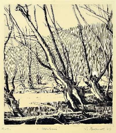 Image Werner Brand, 5 Werke:, Pastell, Bleistiftzeichnung,, zwei Radierungen, alle ...