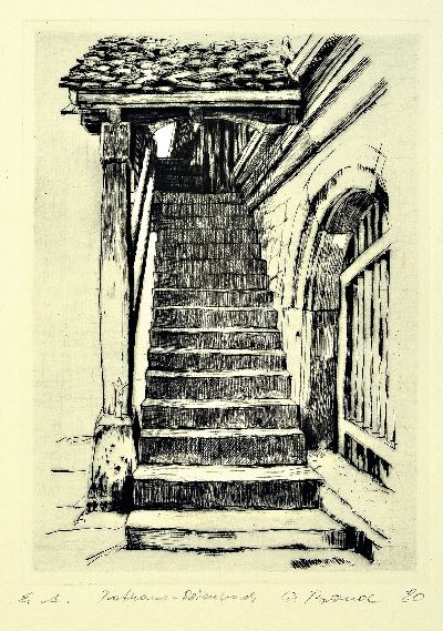 27051887b - Werner Brand, 5 Werke:, Pastell, Bleistiftzeichnung,, zwei Radierungen, alle ...