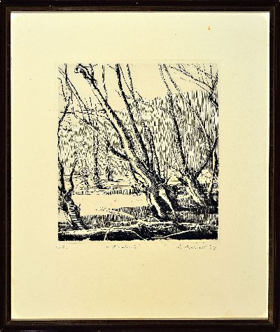 27051887k - Werner Brand, 5 Werke:, Pastell, Bleistiftzeichnung,, zwei Radierungen, alle ...