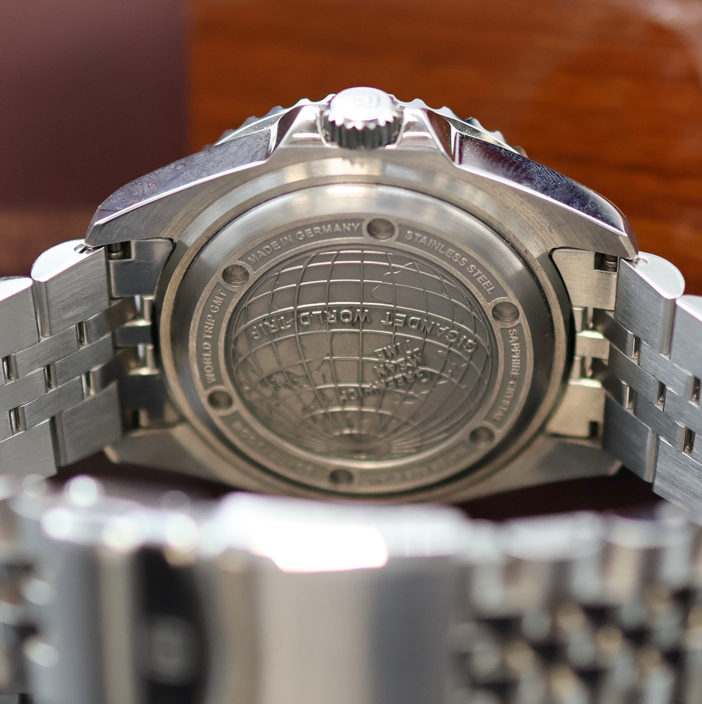 Detail f: GIGANDET World Trip GMT Herrenarmbanduhr Referenz G1000-010M-C, Deutschland verk. lt. beil. Pap. 02/2025, Automatik, Edelstahlgeh. inkl. orig. ...