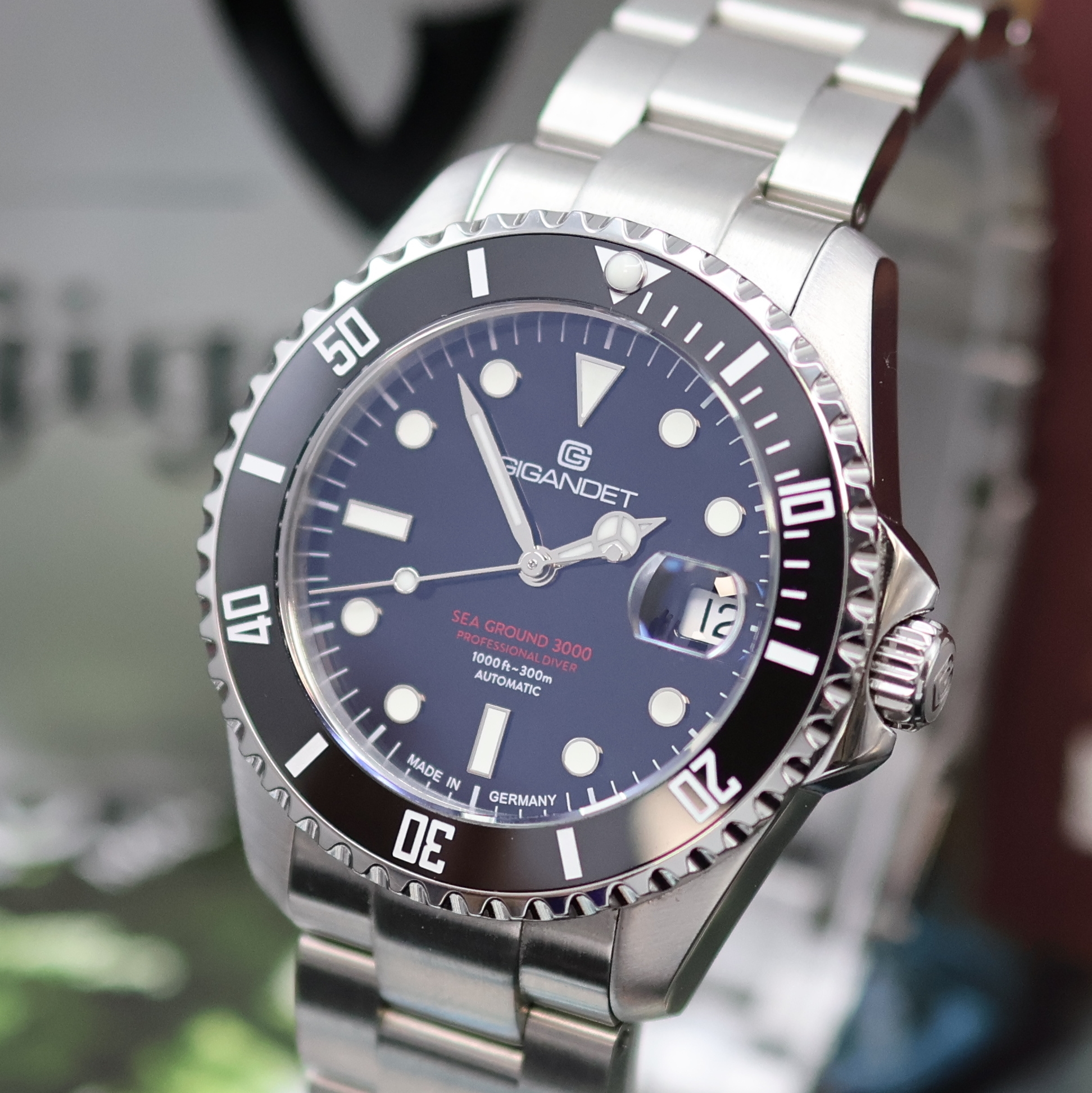 Detail a: GIGANDET Sea Ground 3000 Herrenarmbanduhr Referenz G3000-001M-C, Deutschland verk. lt. beil. Pap. 03/2024, Automatik, beids. vergl. Edelstahlgeh. ...