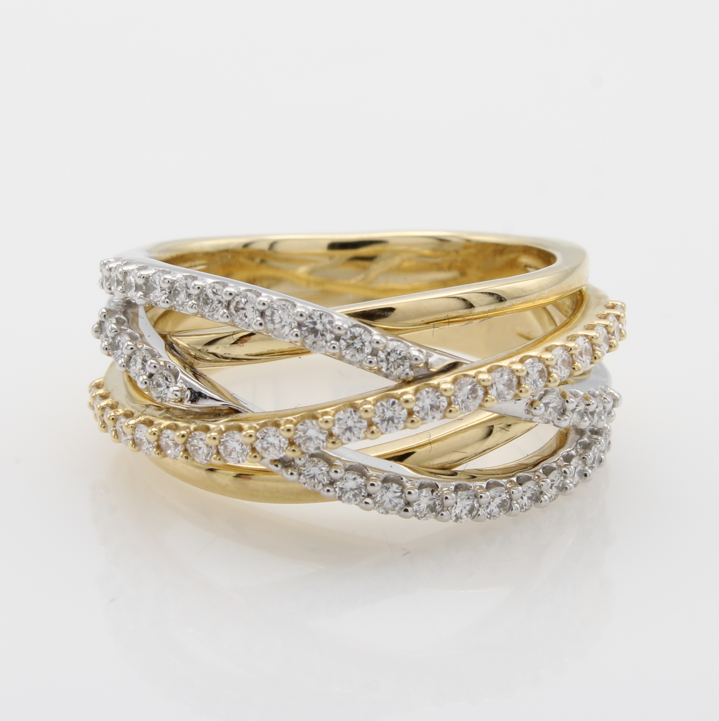 Image 27051912 - Ring mit Brillanten, GG/WG 585/000, Ring- schiene 5-rhg übereinander geschlungen, ...