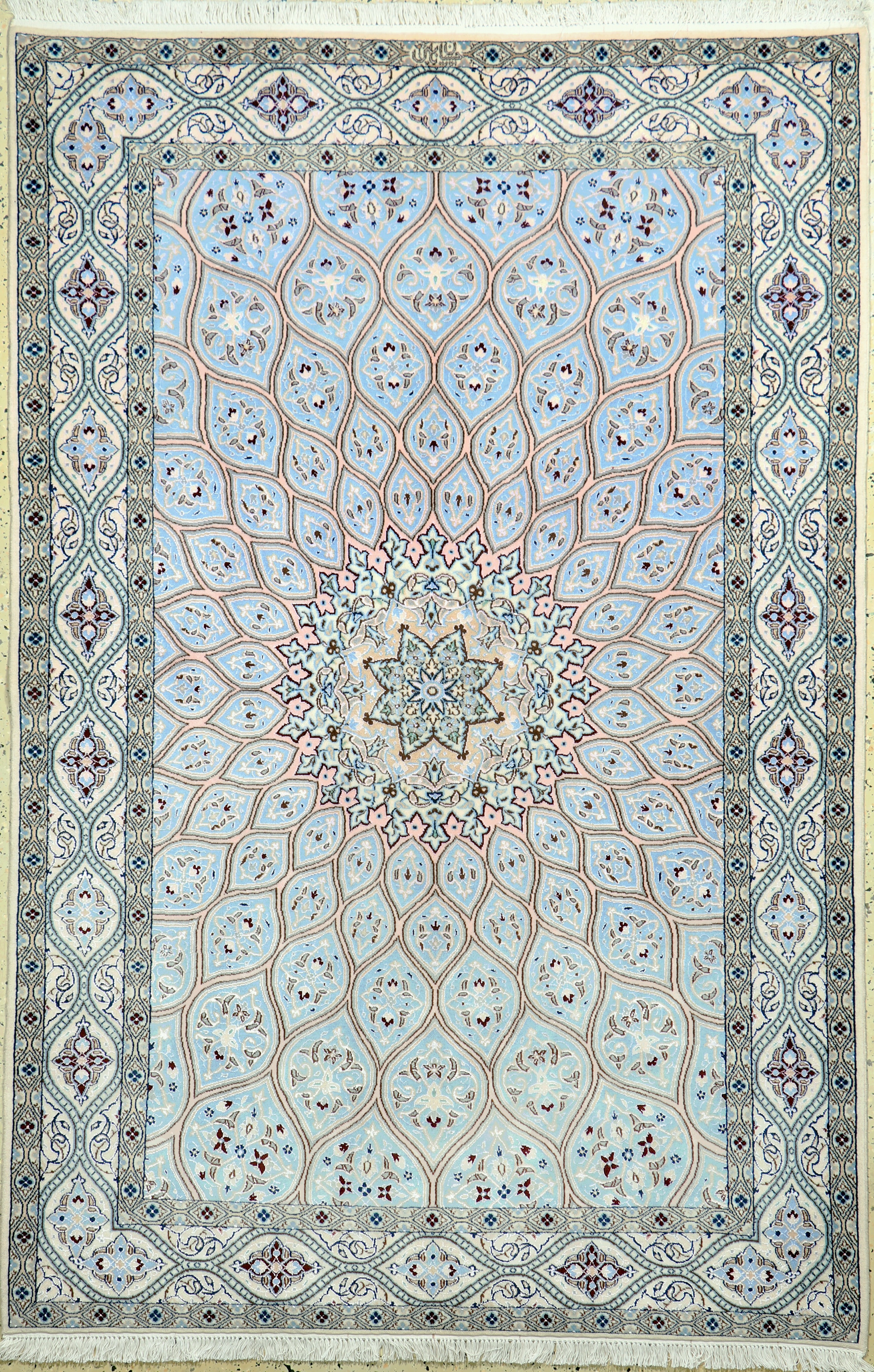 Image 27052066 - Nain fein, Persien, Neu, Korkwolle mit Seide, ca. 194 x 127 cm, ca. 640.000 Kn/qm ...