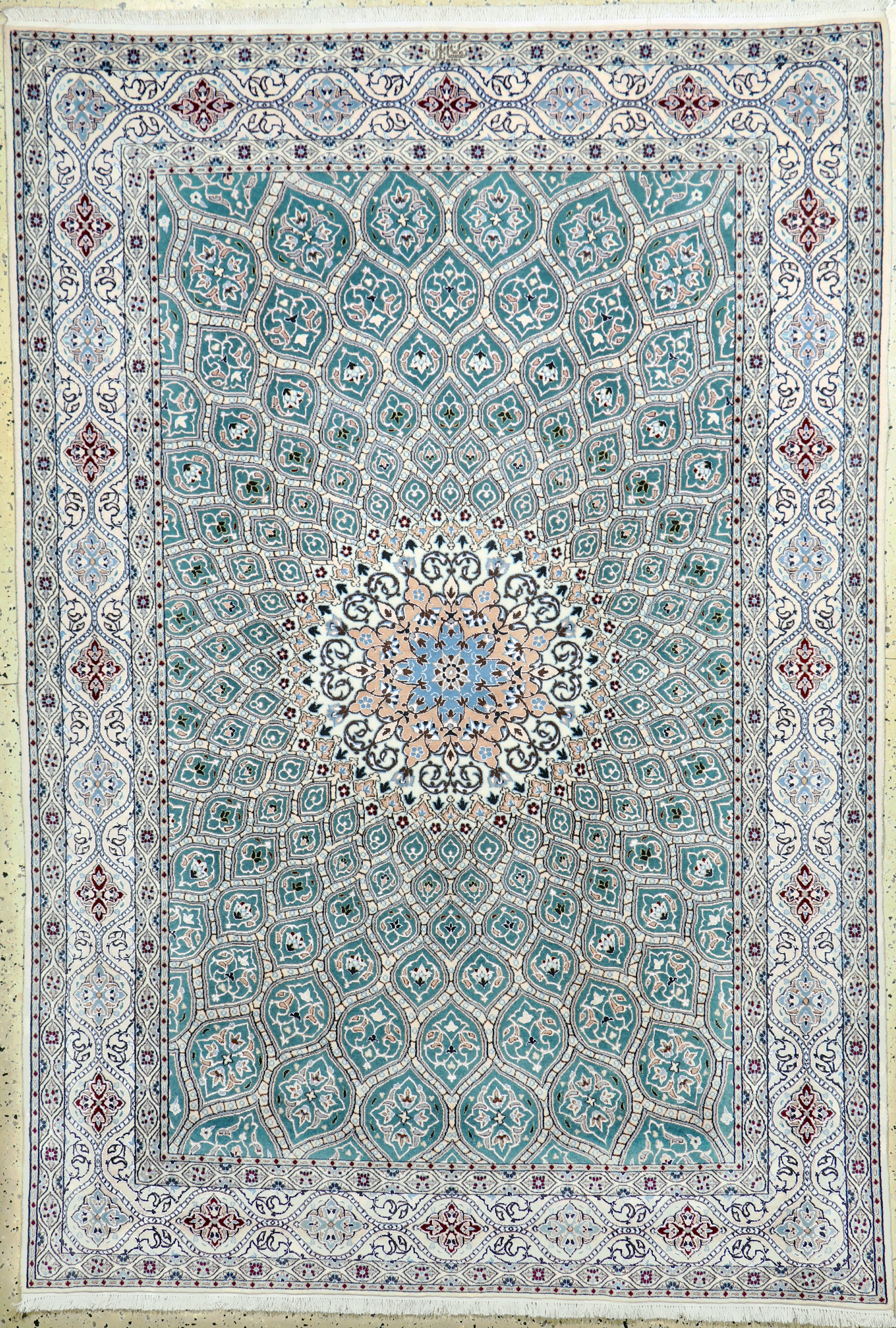 Image 27052073 - Nain fein, Persien, Neu, Korkwolle mit Seide, ca. 230 x 158 cm, ca. 640.000 Kn/qm ...
