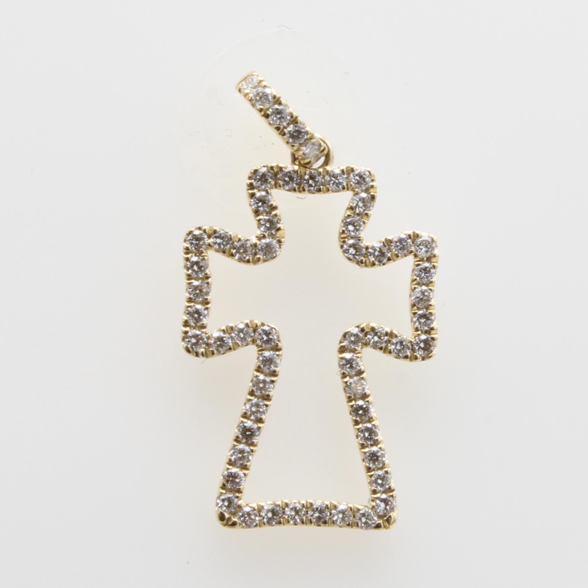 Image 27052091 - Kreuzanhänger mit Brillanten, GG 750/000, 57Brill. zus. ca. 0.39 ct feines Weiß/vs ...