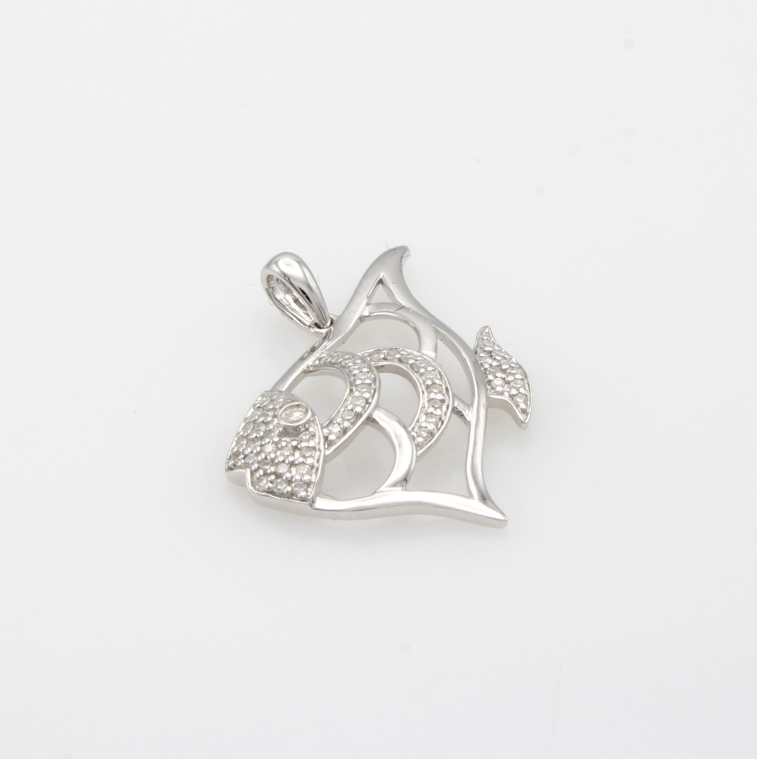 Image 27052094 - Anhänger ´Fisch´ mit Brillanten, WG 585/000,50 Brill. zus. ca. 0.14 ct Weiß/si-p ...