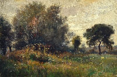 Image Otto Gampert, 1842 Ottenbach-1924 Zürich, Naturstück, wohl Umkreis Dachau, links unten ...