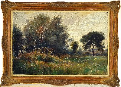 27052020k - Otto Gampert, 1842 Ottenbach-1924 Zürich, Naturstück, wohl Umkreis Dachau, links unten ...