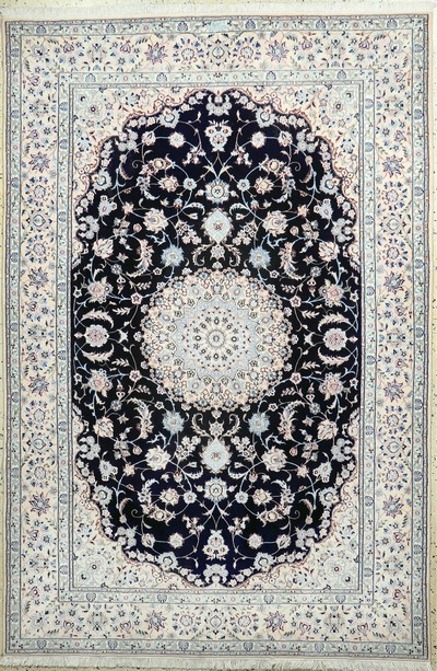 Image Nain fein, Persien, Neu, Korkwolle mit Seide, ca. 240 x 160 cm, ca. 640.000 Kn/qm ...