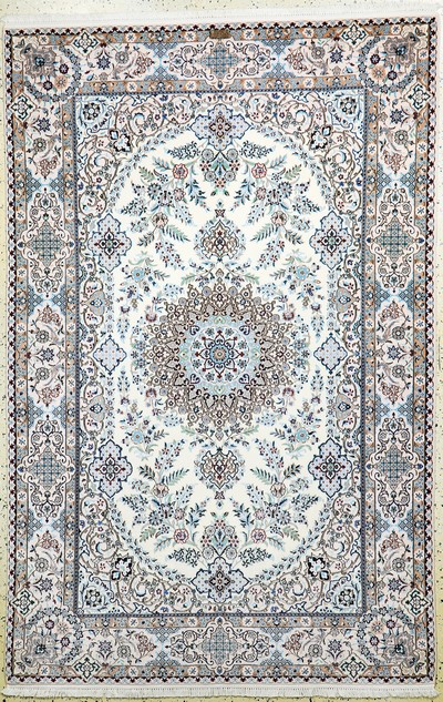 Image Nain fein, Persien, Neu, Korkwolle mit Seide, ca. 230 x 150 cm, ca. 640.000 Kn/qm ...