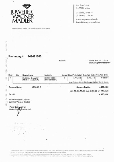 27052134g - Ausgefallenes 18 kt Gold und Bronze ISABELLE FA Collier, RG 750/000, Modell Divine 21, ...