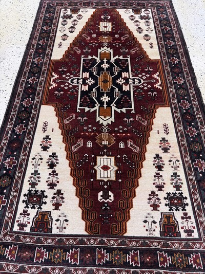 27052140d - Belutsch, Persien, Mitte 20.Jhd, Wolle auf Wolle, ca. 200 x 115 cm, EHZ: 2 ...