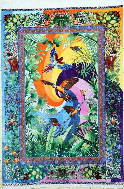 Image Ghom Seide fein Persien, signiert´Nourozi´,ca. 20 Jahre, reine Naturseide, ca. 202 x ...