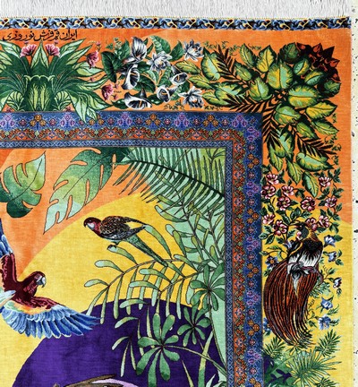 27052144e - Ghom Seide fein Persien, signiert´Nourozi´,ca. 20 Jahre, reine Naturseide, ca. 202 x ...