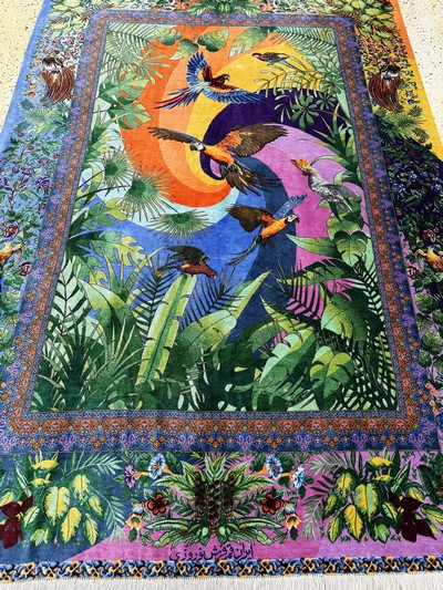 27052144h - Ghom Seide fein Persien, signiert´Nourozi´,ca. 20 Jahre, reine Naturseide, ca. 202 x ...