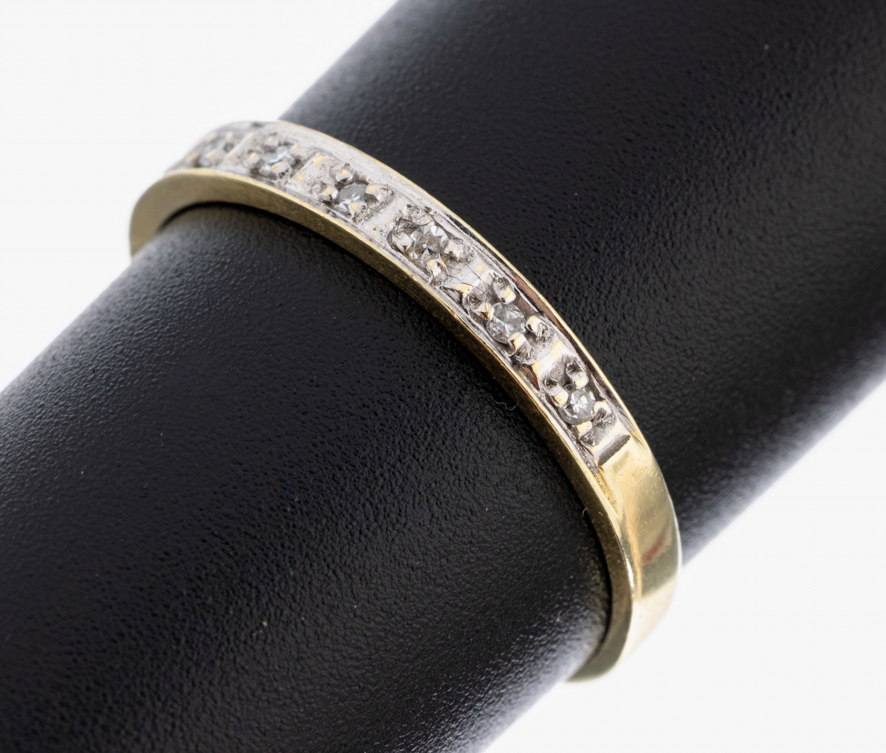 Image 27052547 - 14 kt Gold Diamant-Ring, GG 585/000, 10 kl.8/8-Diamanten, RW 58, ca. 2.1 g