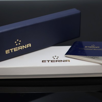 27052585d - ETERNA Herrenarmbanduhr in GG 585/000 Referenz 4000.65, 3-teil. Geh. inkl. orig. ...