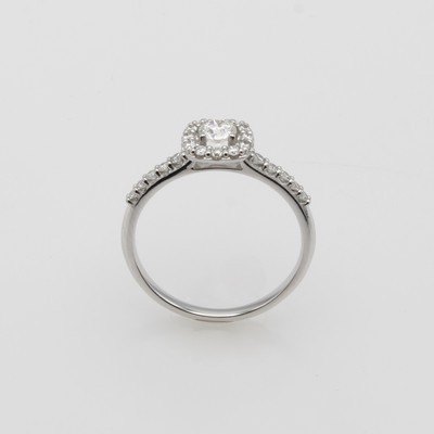 27052597a - Ring mit Brillanten, WG 585/000, Mittel- stein in Krappenf. ca. 0.25 ct Weiß/p, 22 ...
