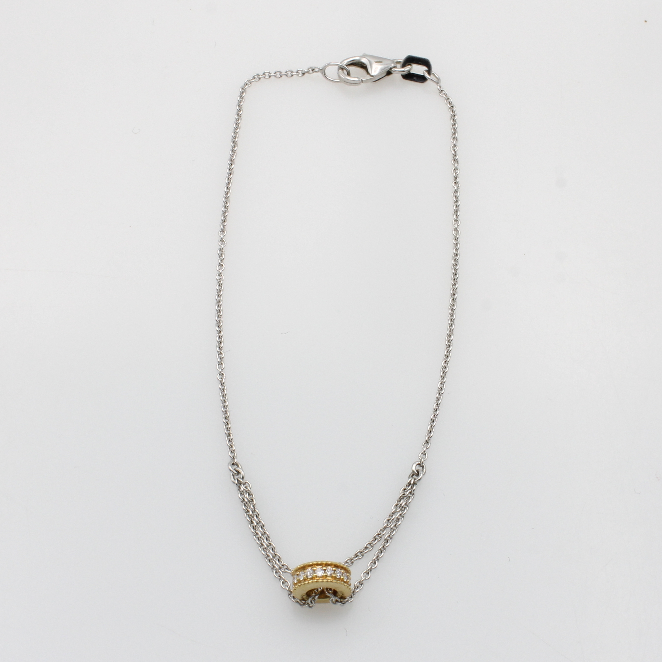 Image 27052611 - Armband mit Brillanten, WG 585/000, 17 Brill. in GG-Röllchen gef. zus. ca. 0.10 ct ...