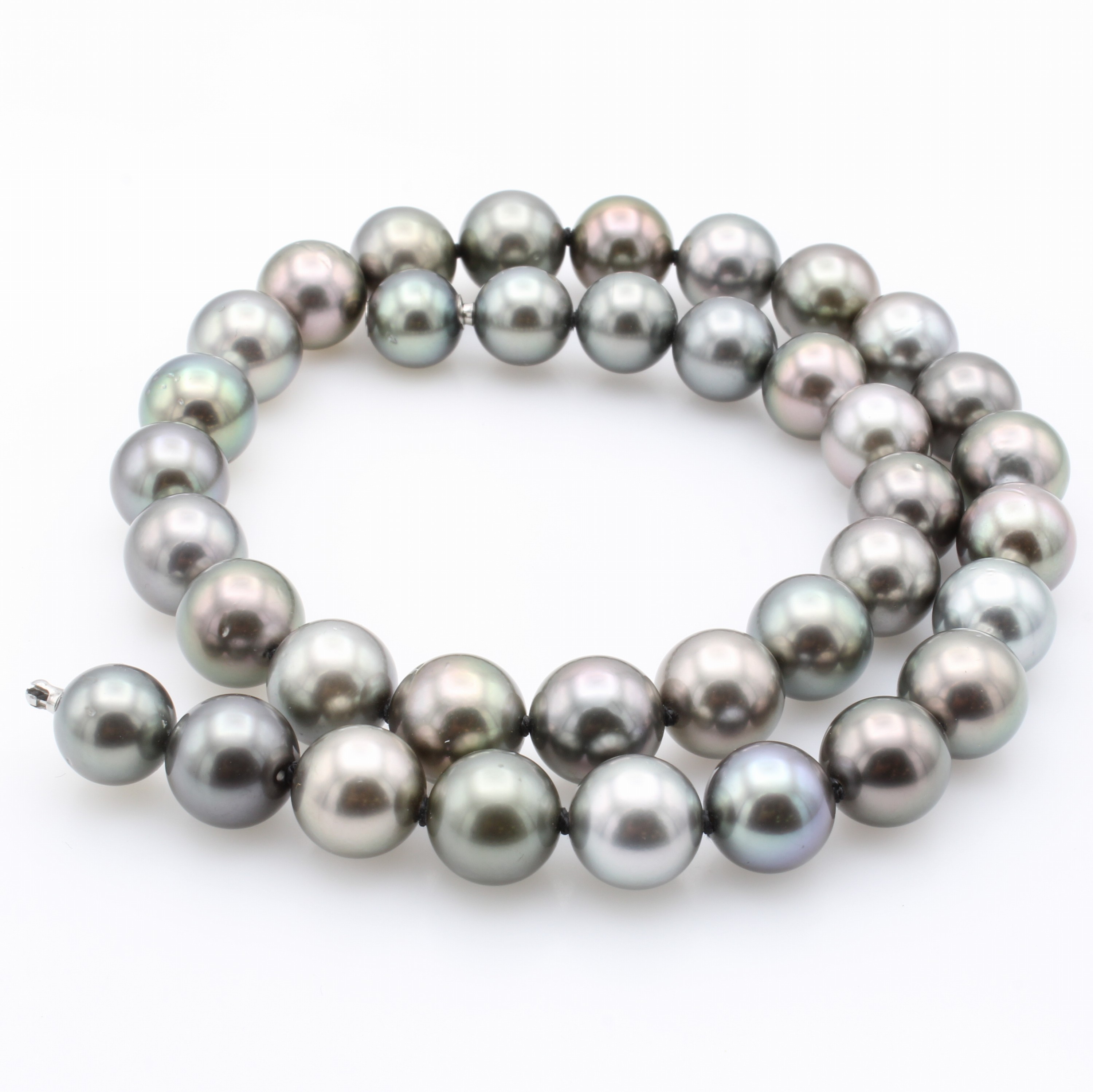 Image 27052621 - Tahitizuchtperlcollier, Nittelverschluss m. Edelstahl, 37 multicolorfarb. Perlen v. sehr ...