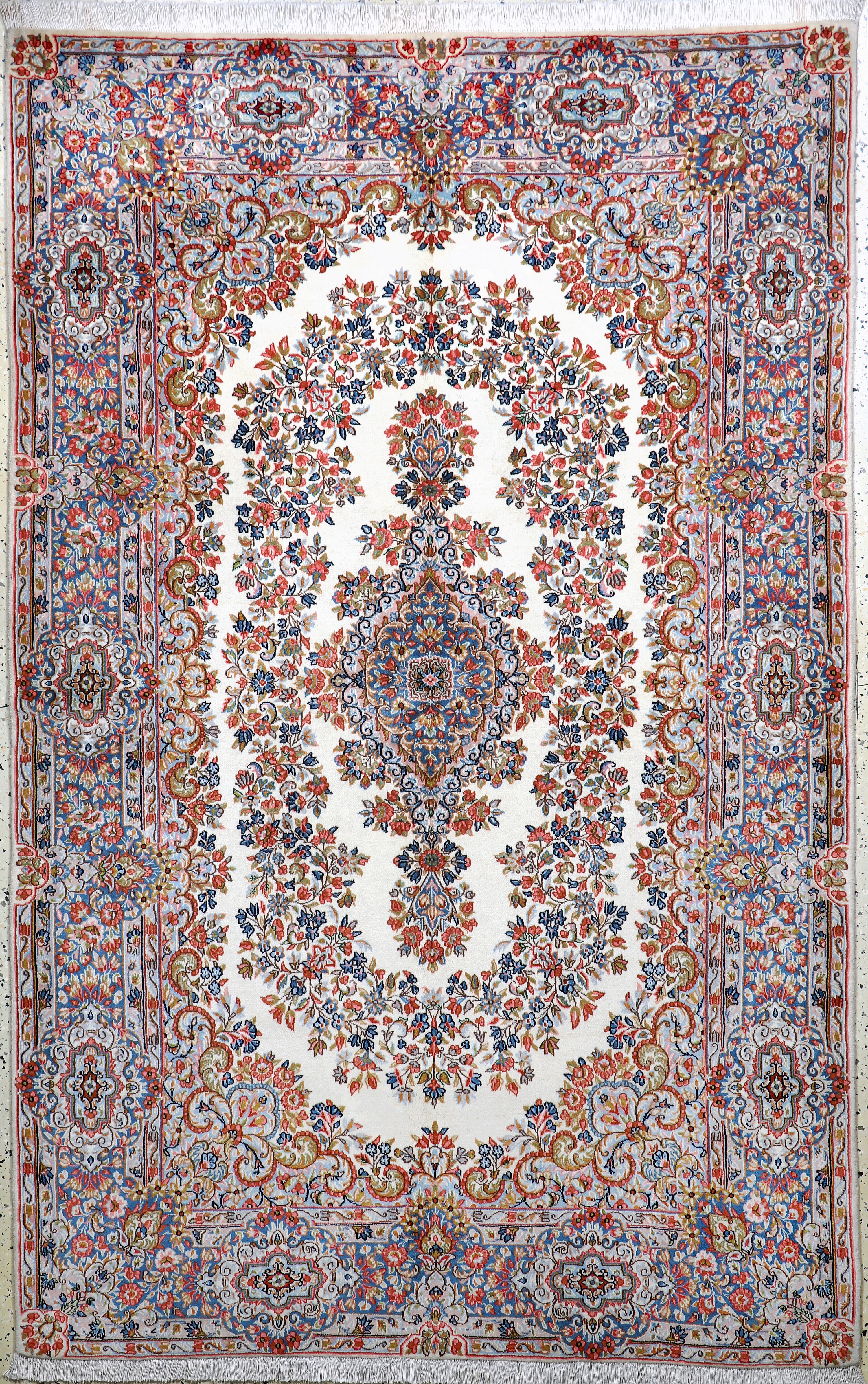 Image 27052639 - Kerman Lawar fein, Persien, Neuwertig, Korkwolle auf Baumwolle, ca. 236 x 152 cm ...