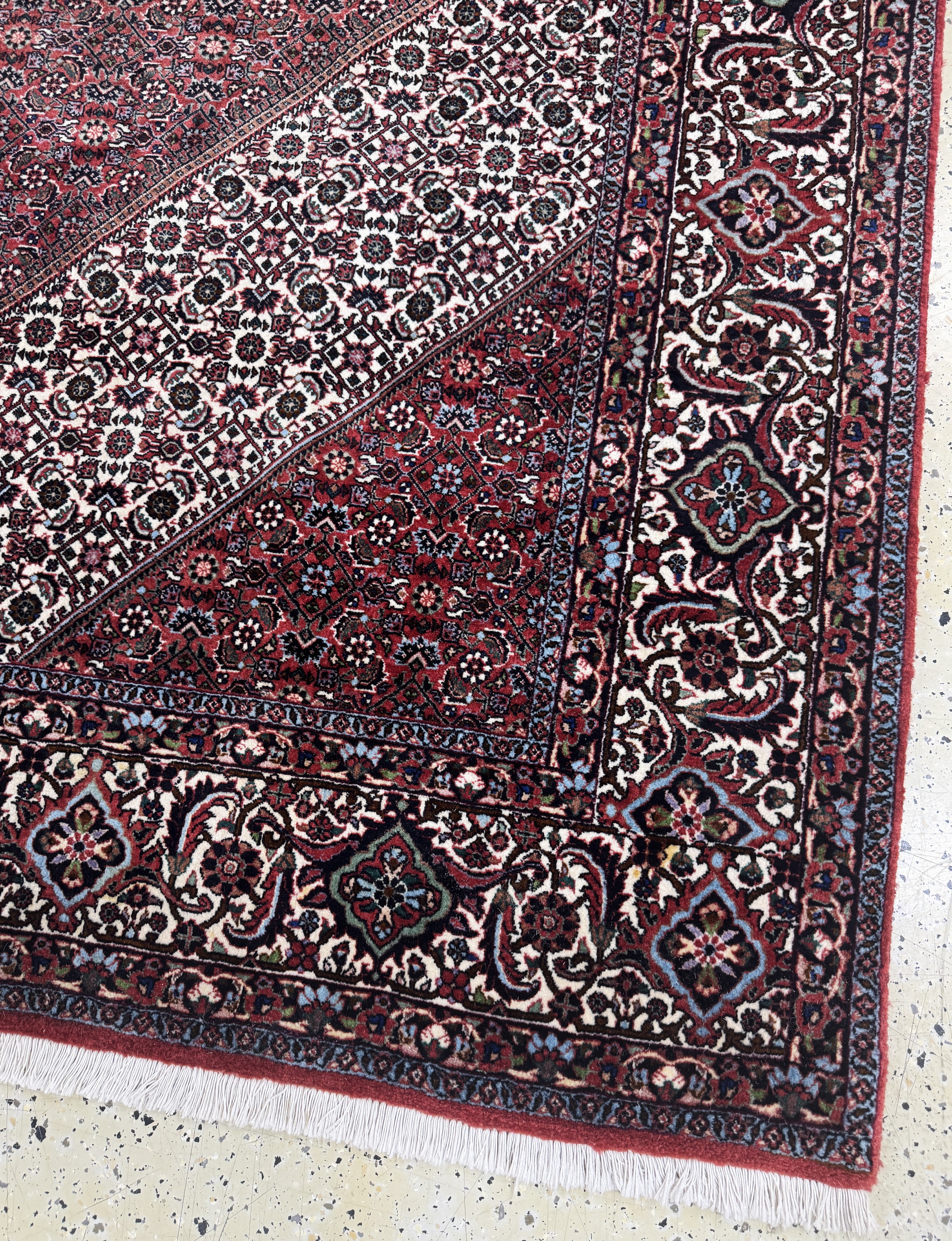 Detail d: Bidjar Kork fein, Persien, Ende 20.Jhd, Korkwolle auf Baumwolle, ca. 285 x 303 cm, EHZ: 1-2