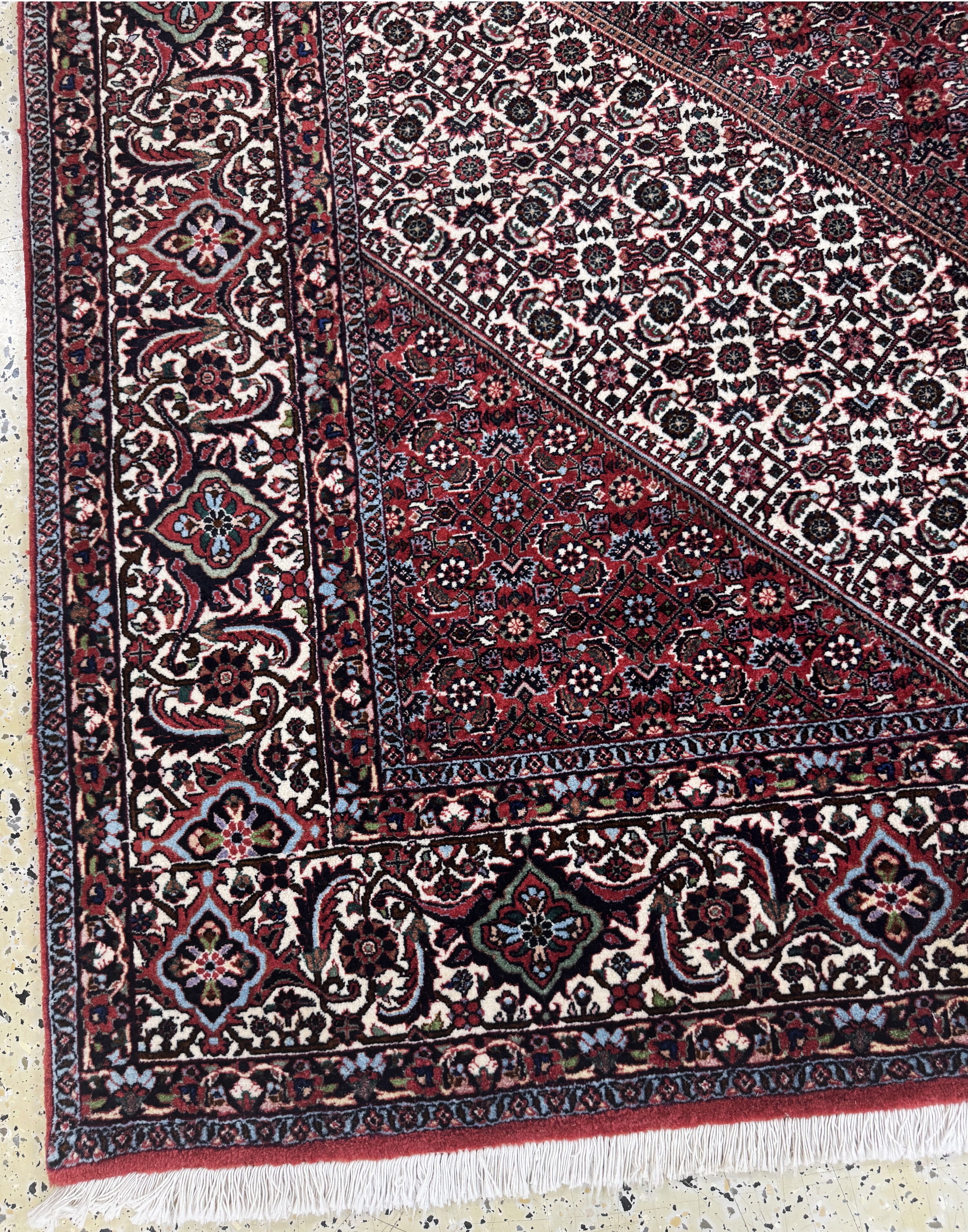 Detail e: Bidjar Kork fein, Persien, Ende 20.Jhd, Korkwolle auf Baumwolle, ca. 285 x 303 cm, EHZ: 1-2